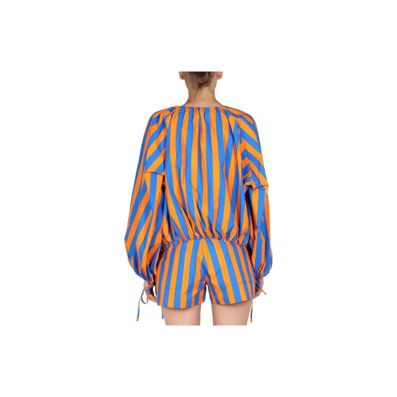 Sunnei Striped Printed Puff Sleeved Blouse-3