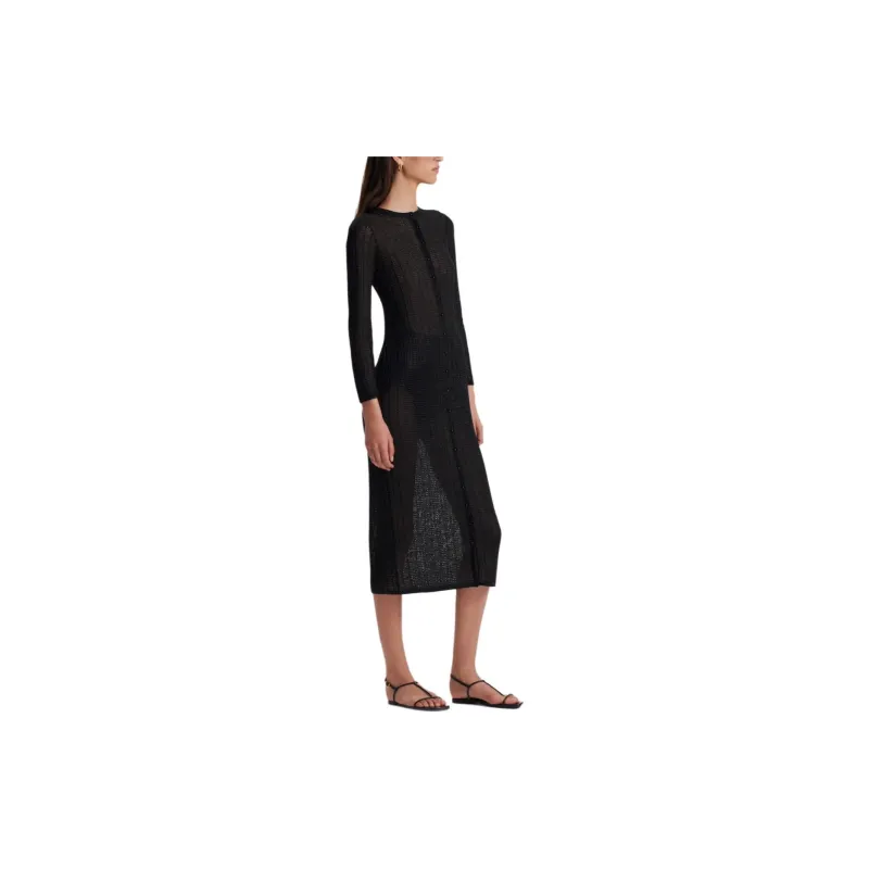 SCANLAN THEODORE Metallic Knit Cardigan Knitwear Women's Black-3