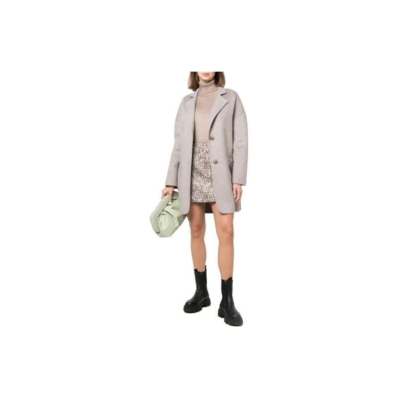 Colombo Notched-collar Single-breasted Coat-1