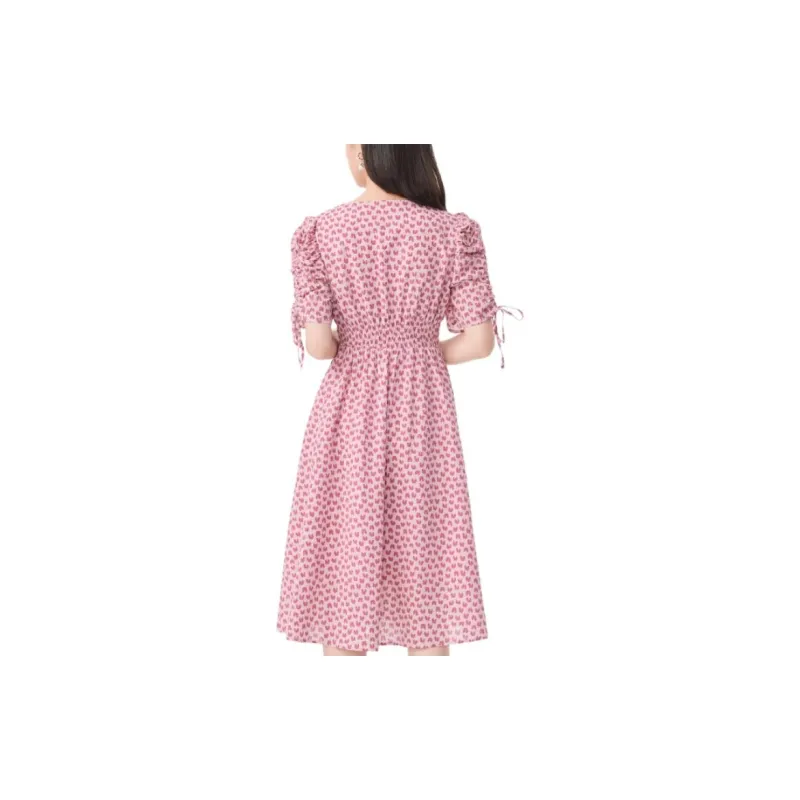 EICHITOO Short Sleeved Dresses Women's Pink Pattern-3