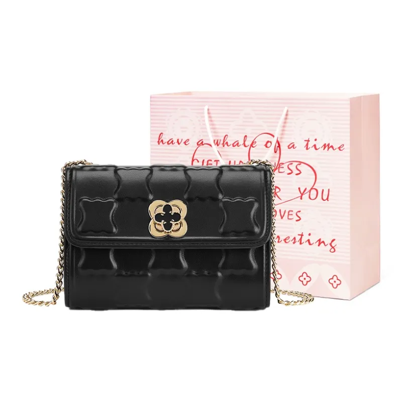 ST&SAT Synthetic Leather Shoulder Bag Women's Ecru/Pitch Black-0