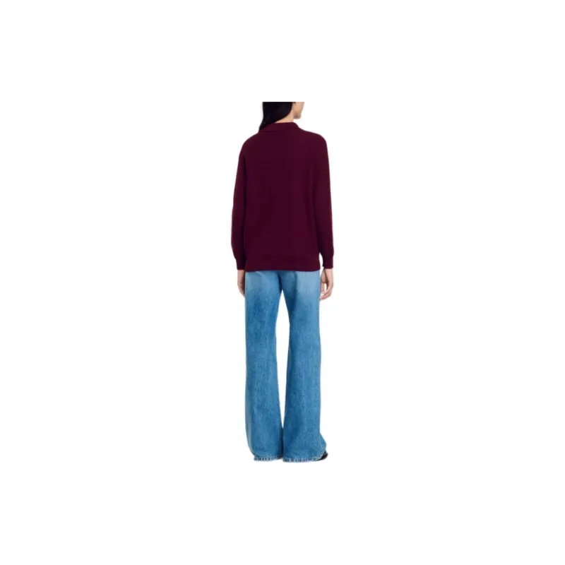 Sandro Cable knit Polo Sweater-2