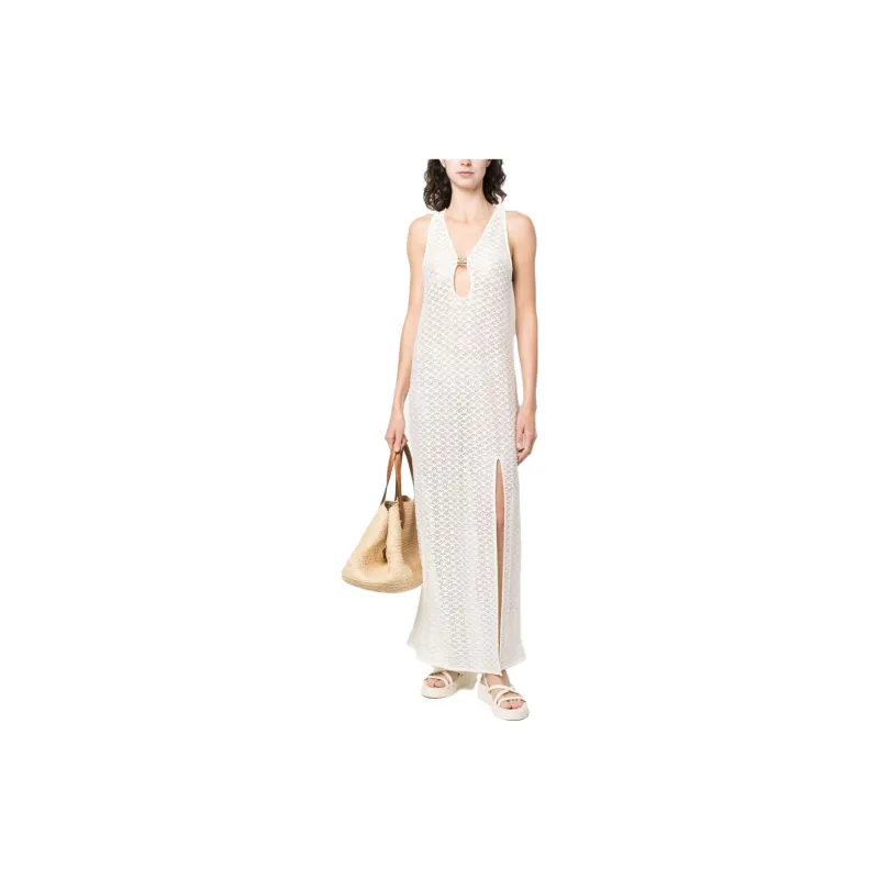 GANNI Sleeveless Dresses Women's White-1