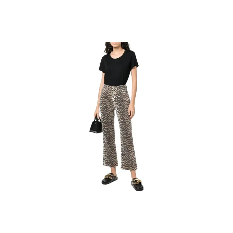GANNI Leopard Foil Print Jeans-1