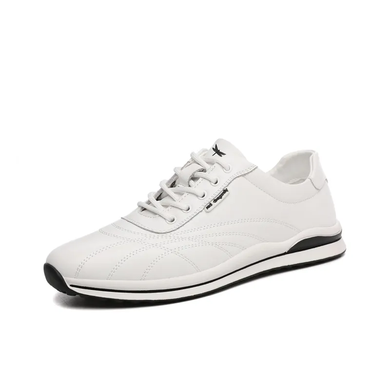 RED DRAGONFLY Sports Leather Shoes With Soft Sole Wear resistant And Lightweight Low Top Commute White Sneakers Men's-6