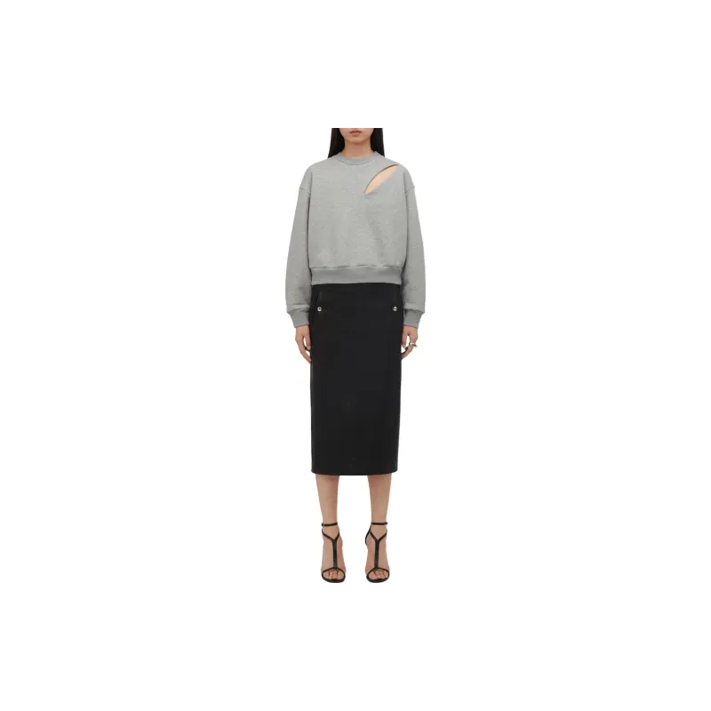 Alexander McQueen Cut Out Detailed Crewneck Sweatshirt-1