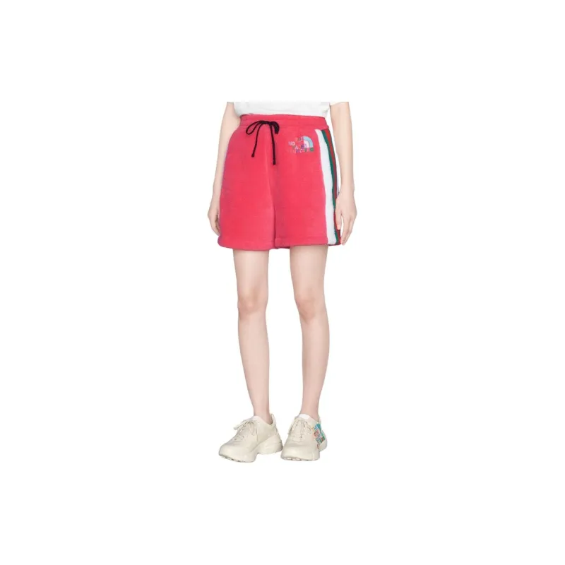 GUCCI X The North Face Fleece Shorts Dark Pink-4