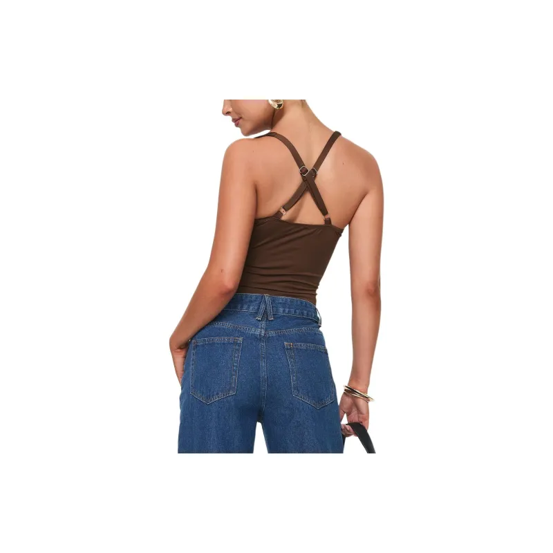 PRINCESS POLLY WANDELLA TANK Tank Tops Women's BROWN/Brown-1