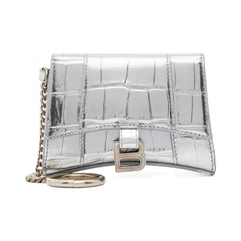 Balenciaga Cow Leather Hourglass Bag Shoulder Bag Crossbody Bag Women's Silver