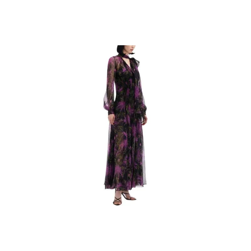Oscar De La Renta Chrysanthemum Chiffon Maxi Dress-3