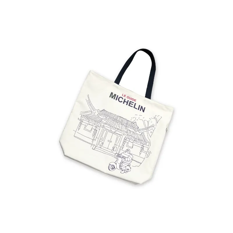 Michelin Canvas Bag, Tote Bag, Shopping Bag, Handbag, Shoulder Bag Regular Unisex White Siheyuan Style-3