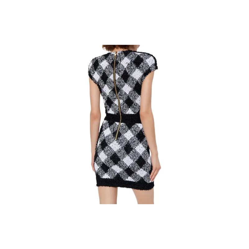 BALMAIN Sleeveless Round Neck Mini Dress-3