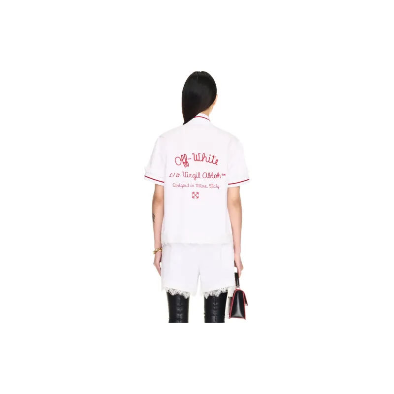 OFF WHITE Lace detailing Baseball Shirt-2