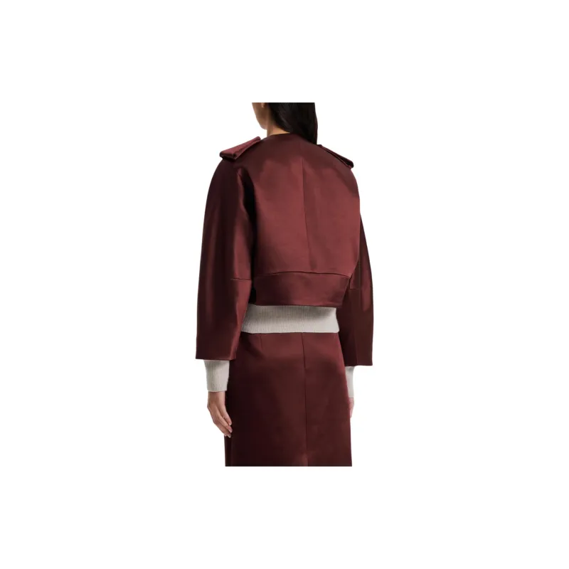 SCANLAN THEODORE Satin Cocoon Sleeve Jacket Jackets Coats Women's Burgundy/Burgundy-2