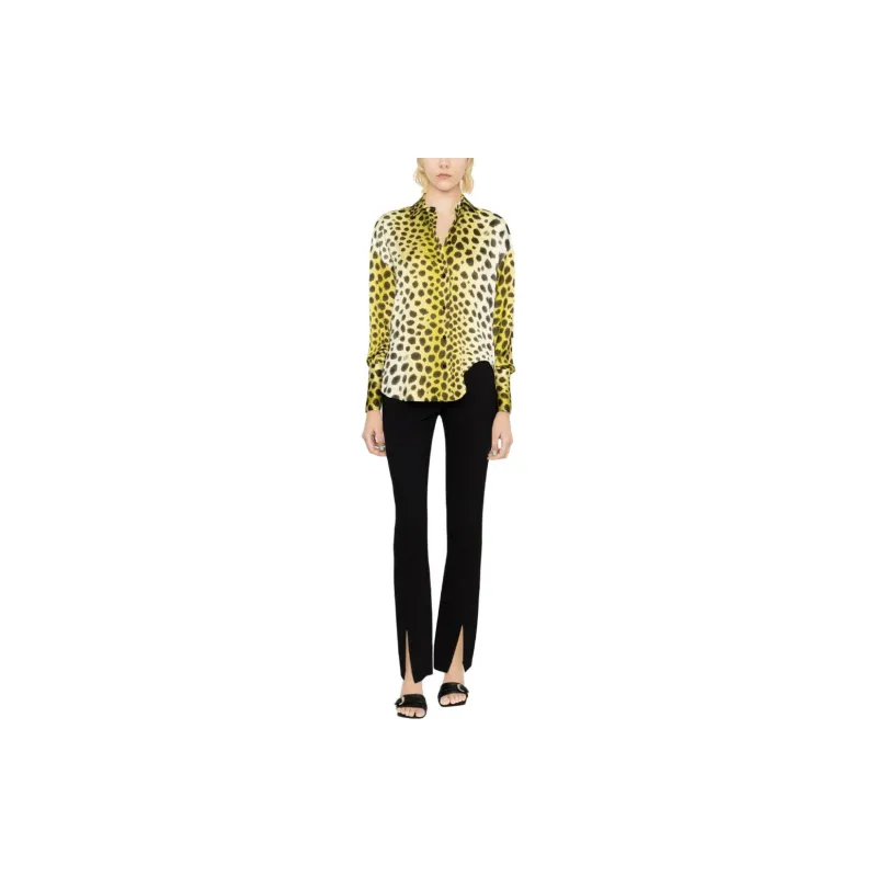 The Attico Eliza Leopard Pattern Buttoned Shirt-1