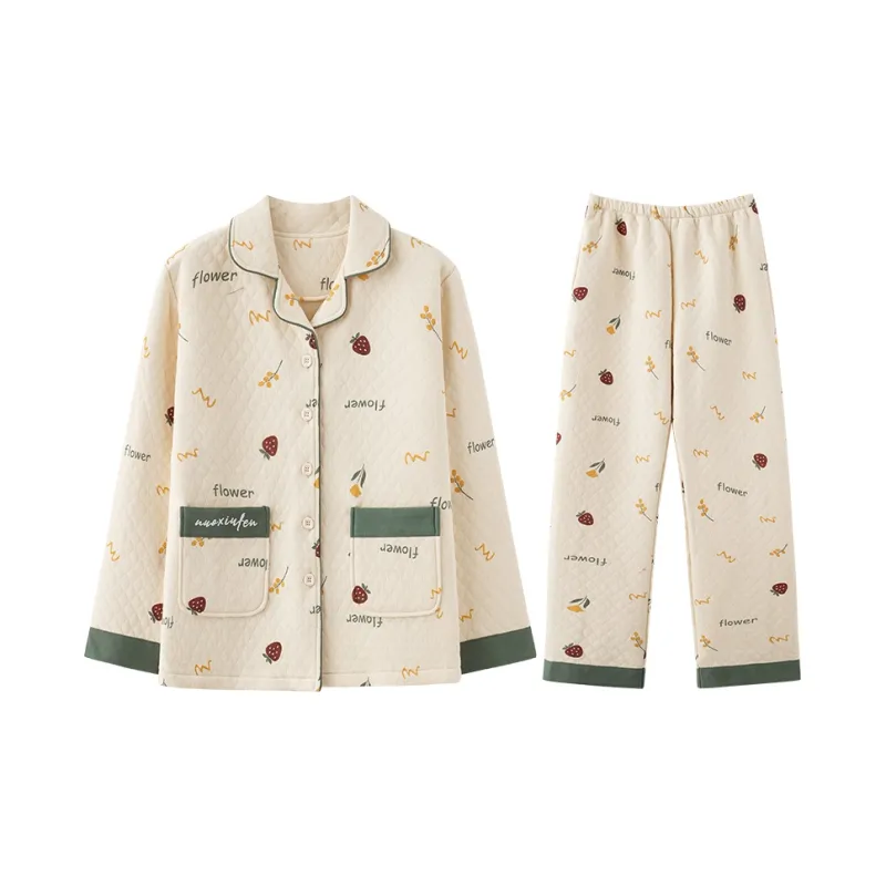 Lan Miao Pajama Set Women's Apricot-0