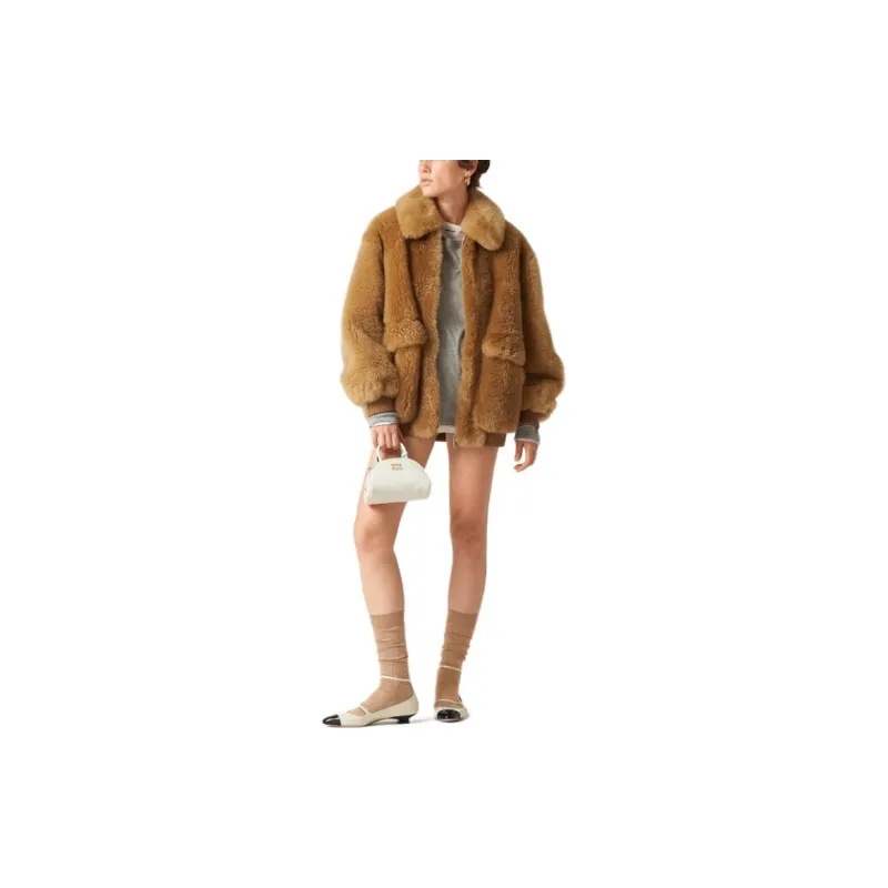 MIU MIU Jackets Women's Sand Beige Yellow-1