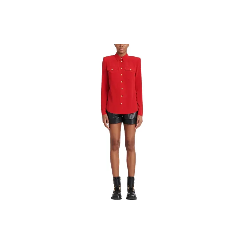 BALMAIN Shirts Women's Red-2