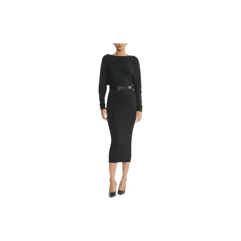 ARITZIA Babaton Cote Dress Long-Sleeved Dresses Women's BLACK/Black-2