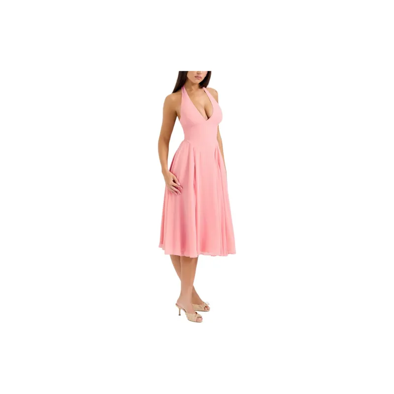 HOUSE OF CB Solada Slip Dresses Women's PEACH/Peach Pink-5