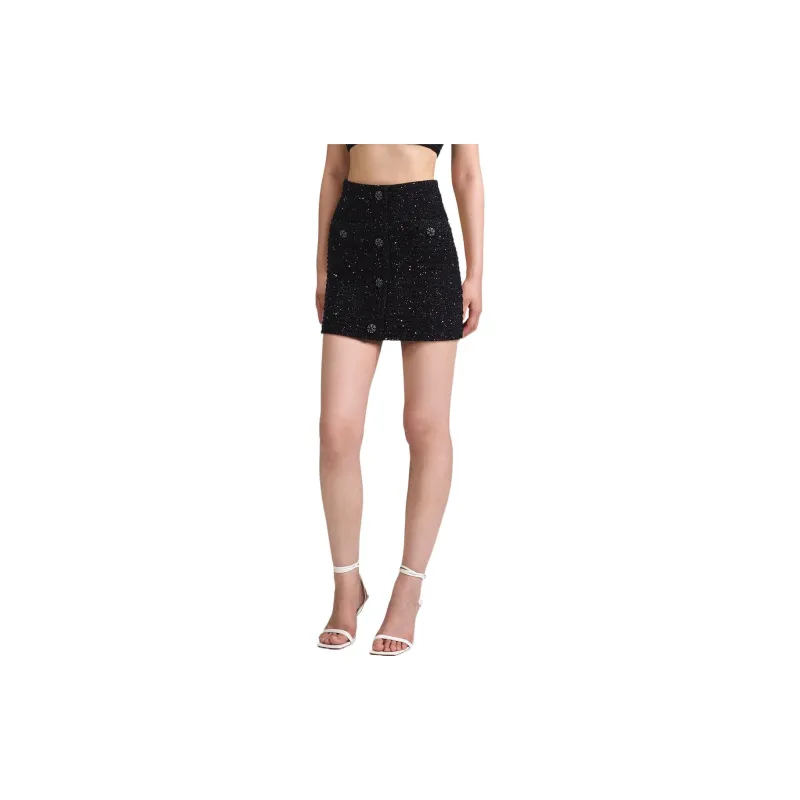 Self portrait Casual Short Skirts Women's Classic Black-3