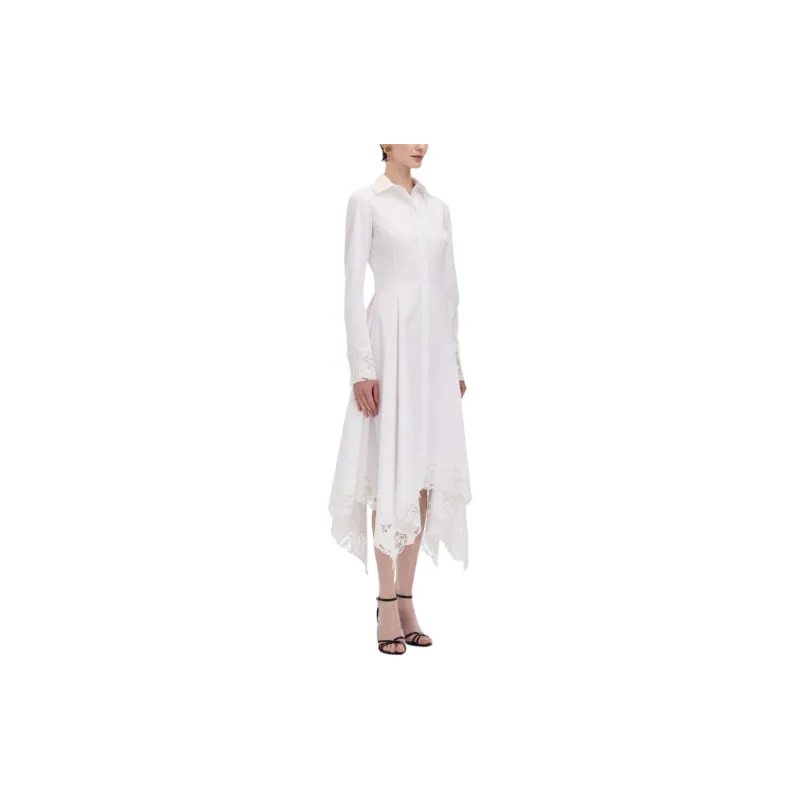 Oscar De La Renta Floral Guipure Handkerchief Dress-3