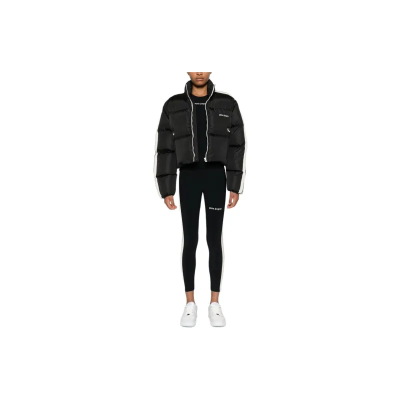 PALM ANGELS Logo Embroidered Zip-Up Jacket-1