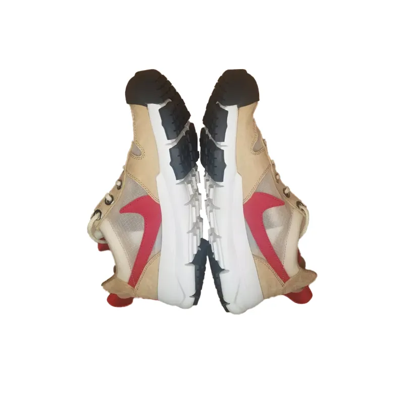 Tom Sachs x Nike Mars Yard Durable Breathable Low Top Casual Shoes Men's Beige Red-4