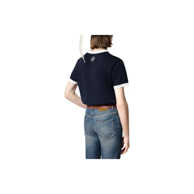 LOUIS VUITTON Graphic Intarsia Short Sleeved Cotton Crewneck-4
