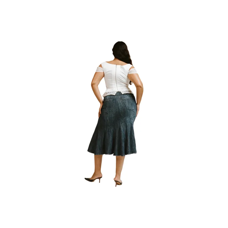 Miaou GAUDI SKIRT Denim Long Skirts Women's Blue-3