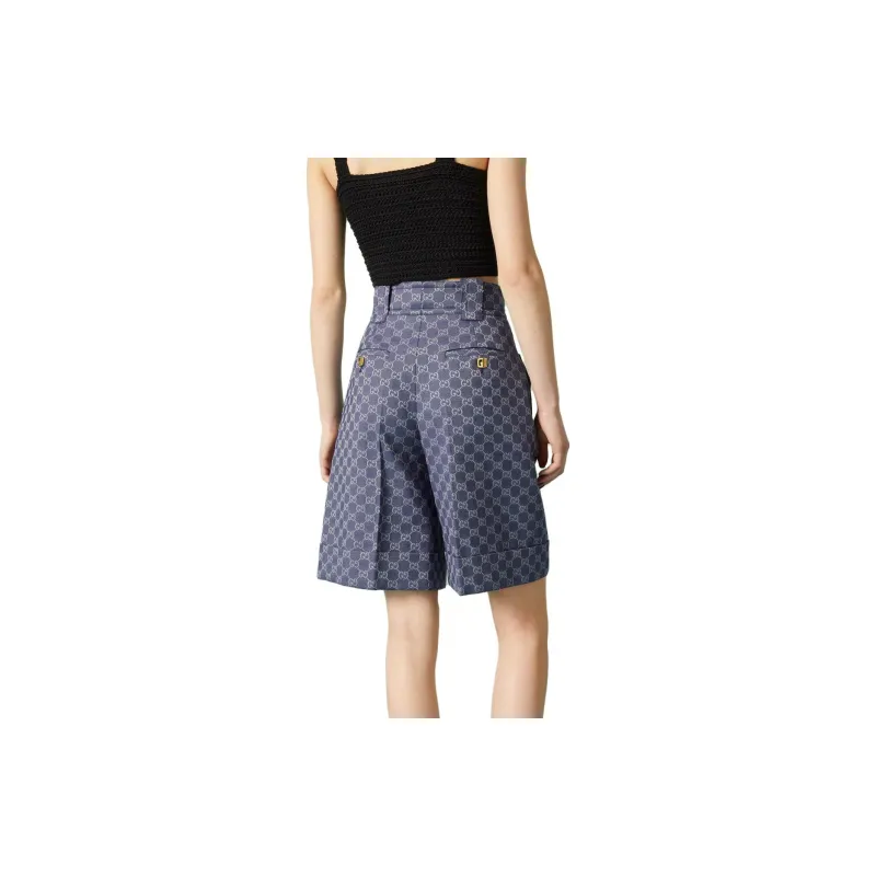 GUCCI SS23 Denim Shorts Women's Blue-3