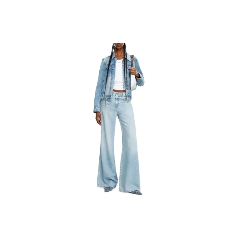 DIESEL 1978 D Akemi Distressed Wide Leg Jeans-1