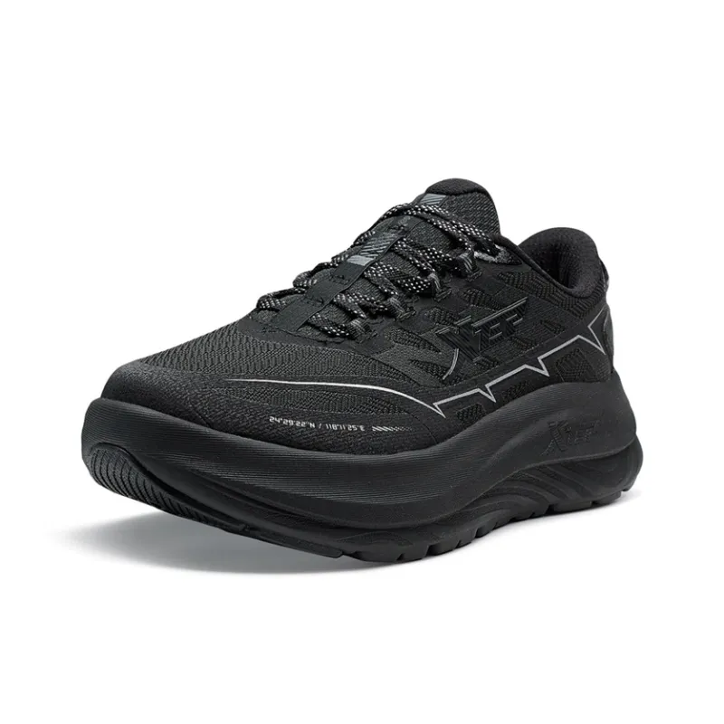 XTEP Wear-Resistant Coverage Rebound Low-Top Trail Running Running Shoes Women's Black Silver-2