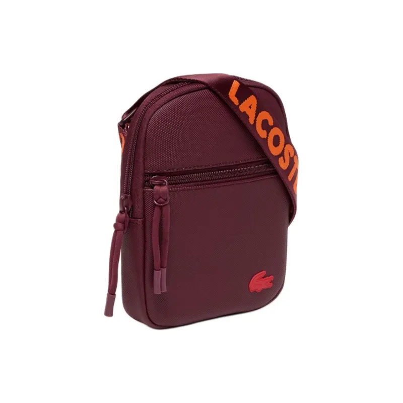 LACOSTE Polyurethane Shoulder Bag, Crossbody Bag Men's Burgundy-1