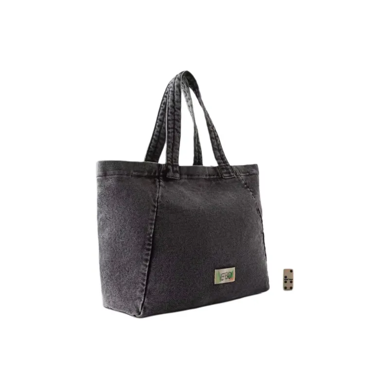 ZARA Cotton Tote Bag Shopping Bag Handbag Kids' Black-2