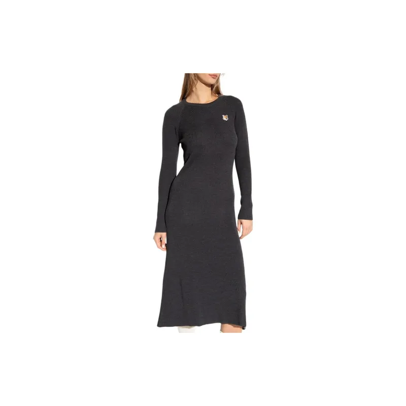 Maison Kitsune Long Sleeved Dresses Women's Black-1