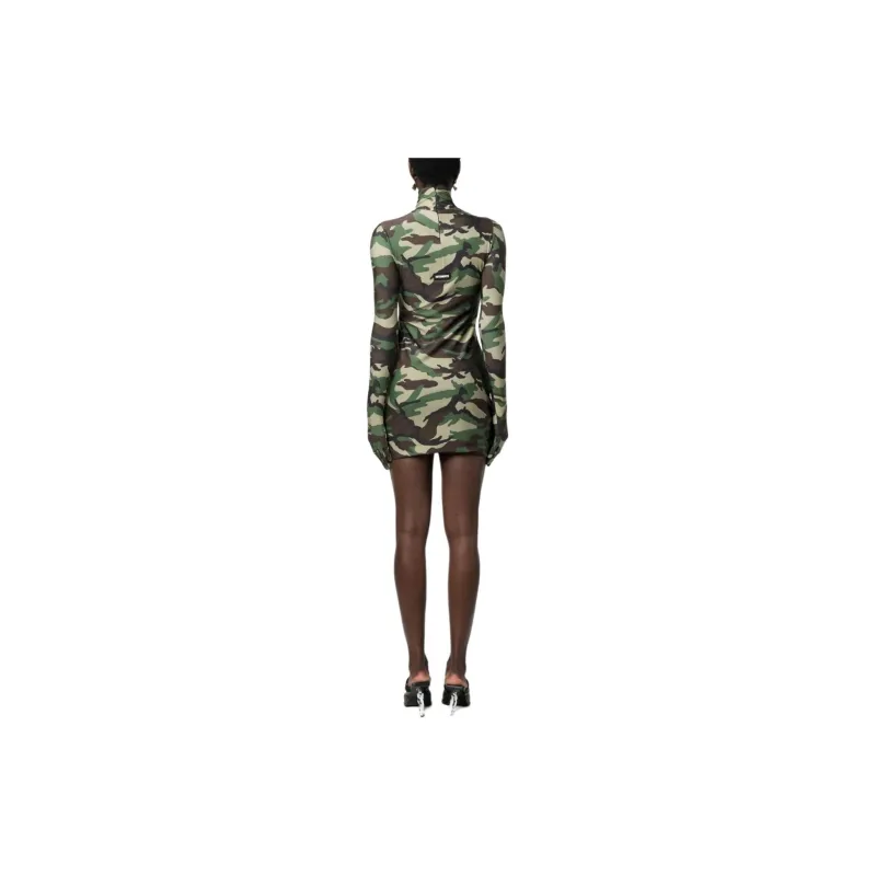 Vetements Camouflage-pattern Glove-sleeves Minidress-2