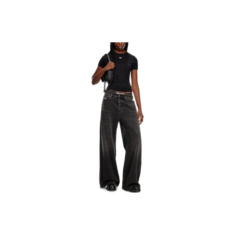 DIESEL T Uncutie Long D Embroidered D Patch T Shirt-1