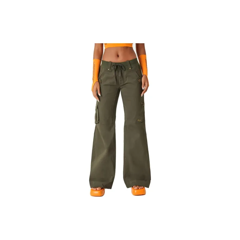 With Jean Cargo Pants Women's Olive Green-2