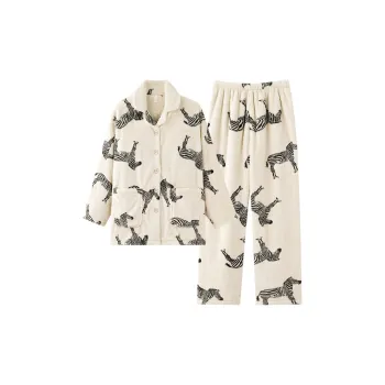 ROUKEER Pajama Set Women's Gray White