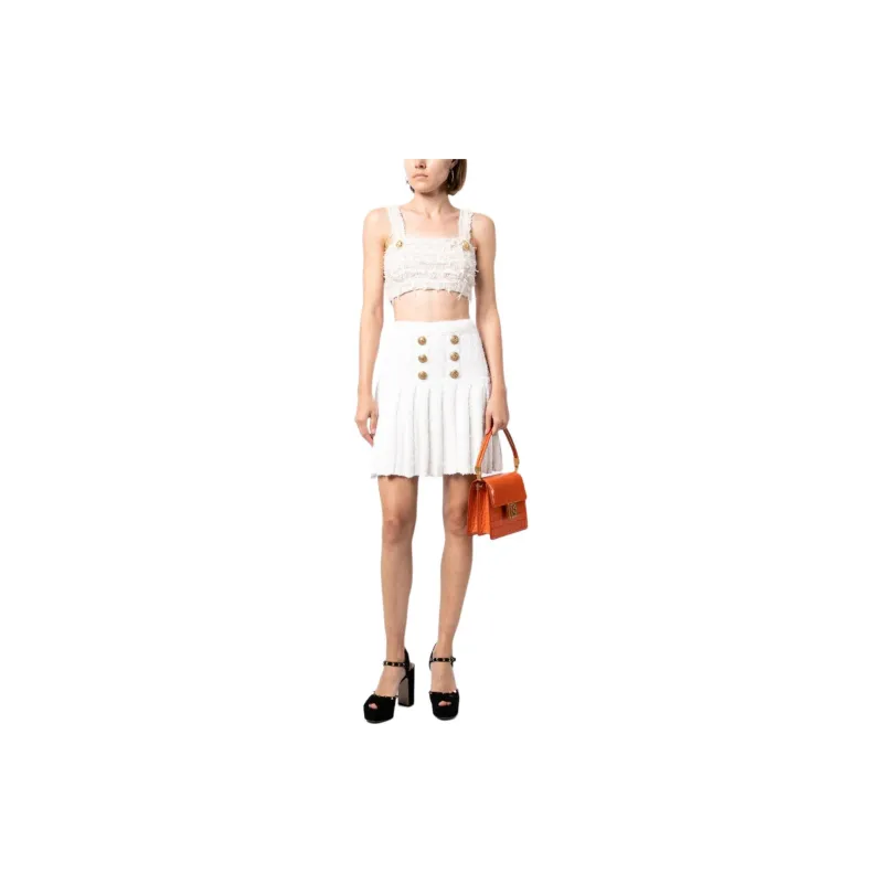 BALMAIN Casual Short Skirts Women's White-1