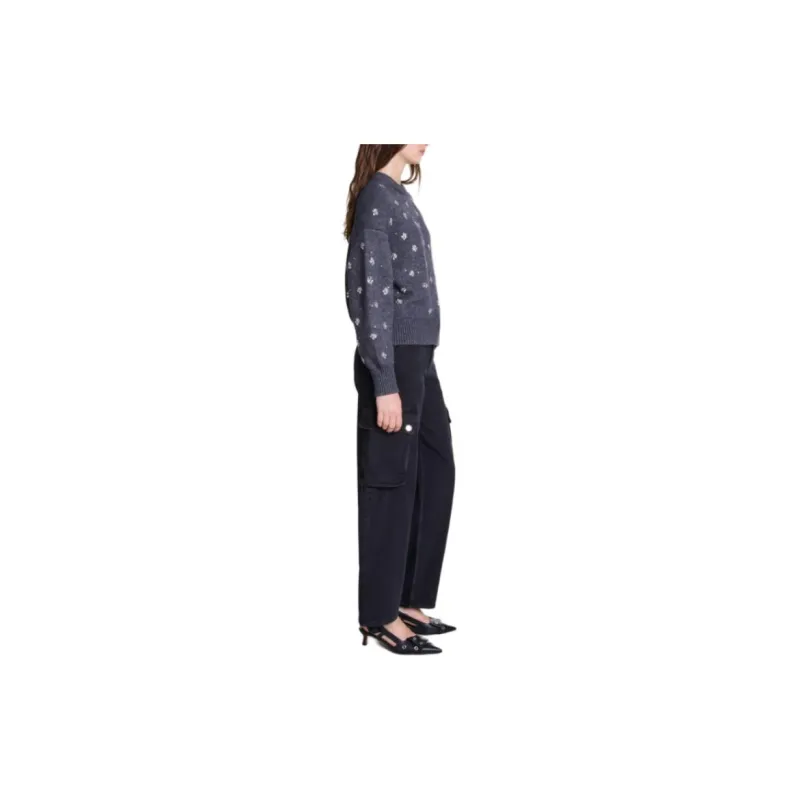 Maje Rhinestone embellished Sweater-3