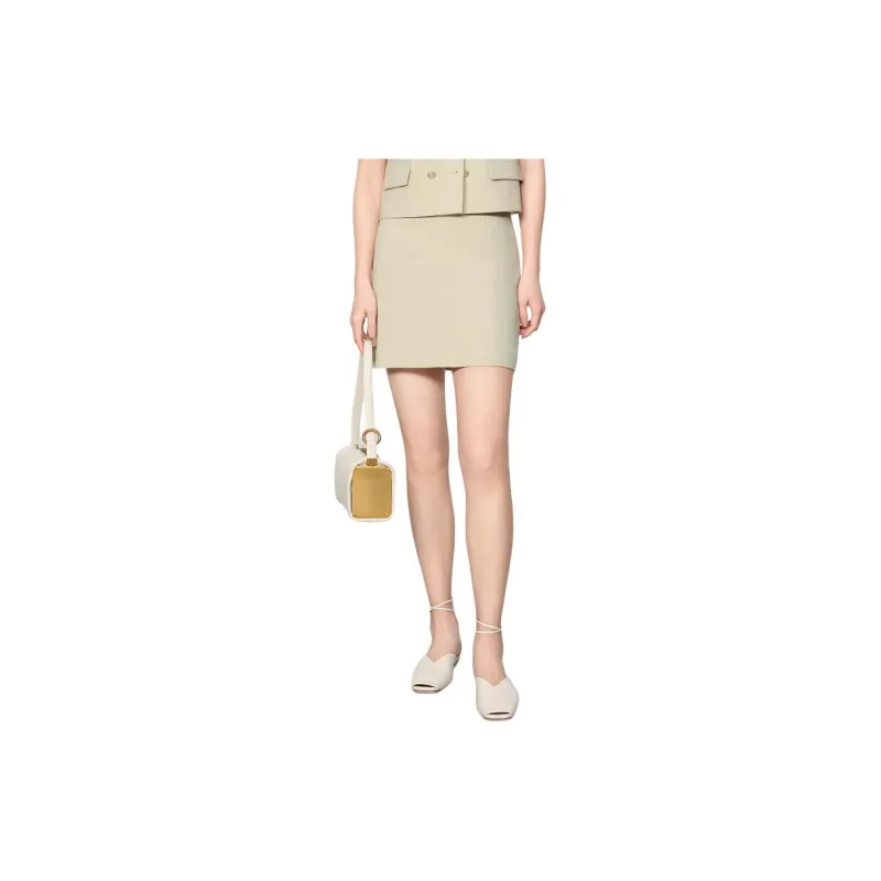 JZ. ANNAKRO Casual Short Skirts Women's Beige Coffee-1