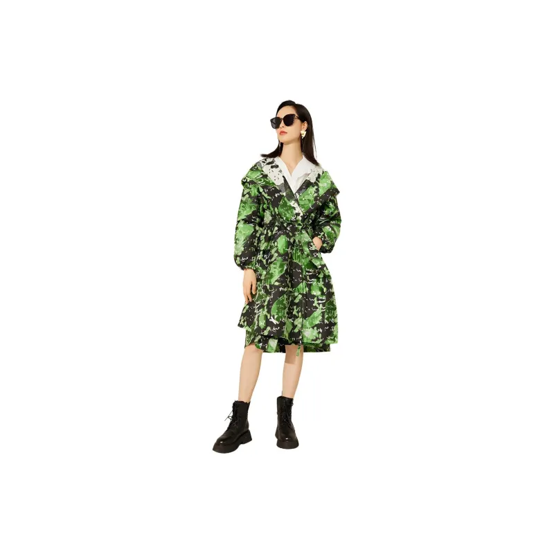 BBLLUUEE Trench Coat Women's Ink Black-1