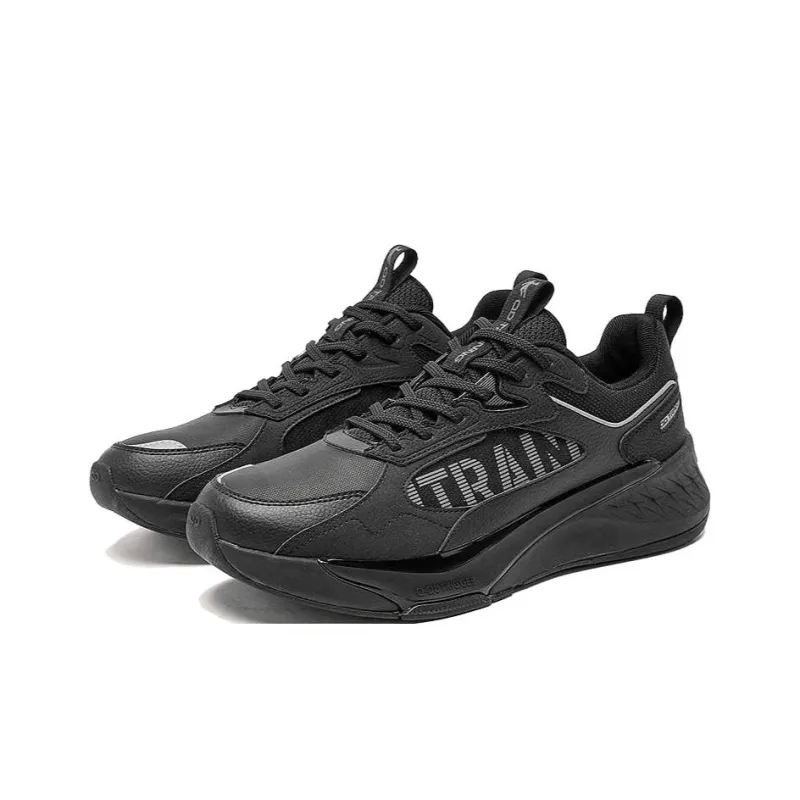 QIAODAN Anti Slip Wear Resistant Low Top Casual Running Shoes Men's Black-2