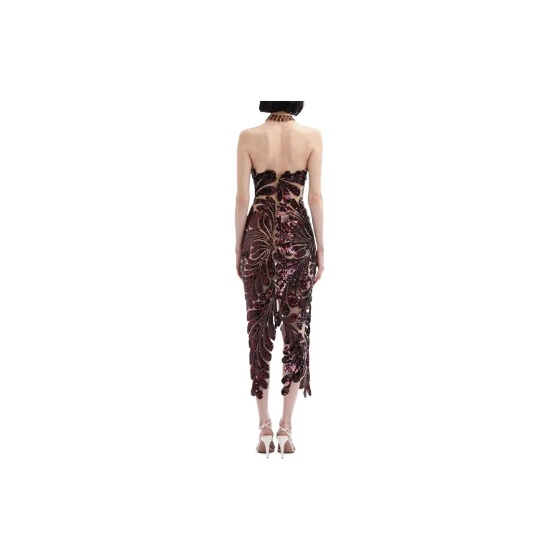 Oscar De La Renta Fern Sequin-embellished Midi Dress-2