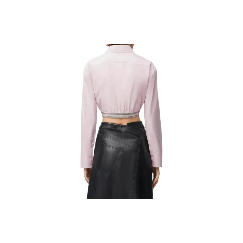 LOEWE Cropped Shirt 'Baby Light Pink'-3