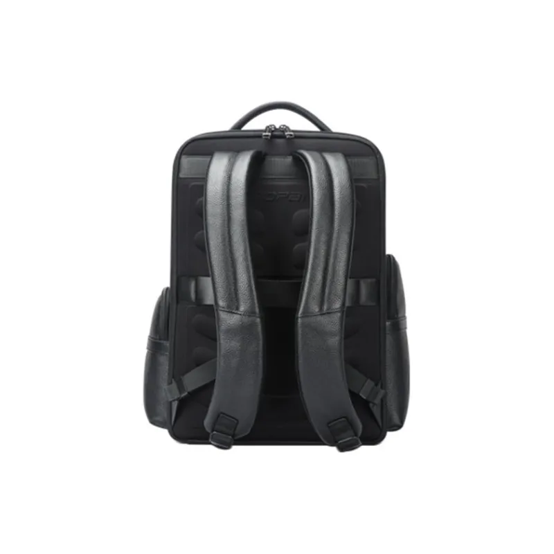 BOPAI Top Grain Cow Leather Backpack Regular Men's Black-3