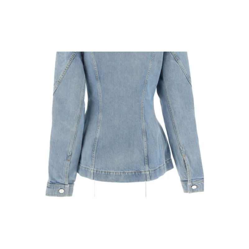 Alaia Denim Jackets Women's Blue-4