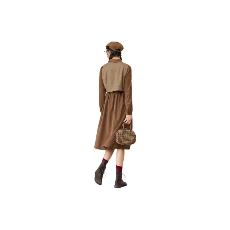 ZIHAN Two Piece Skirt Sets Women's Coffee-1